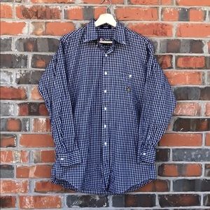 Chaps Ralph Lauren White Blue Plaid Button Down M